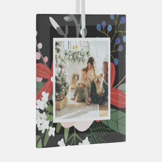 Foto aangepast kerstfeest glas ornament (Voorkant Rechts)
