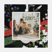 Foto aangepast kerstfeest glas ornament (Achterkant)