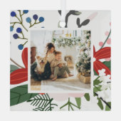 Foto aangepast kerstfeest glas ornament (Achterkant)