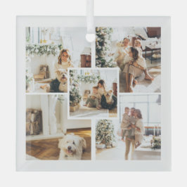 Foto aangepast kerstfeest glas ornament