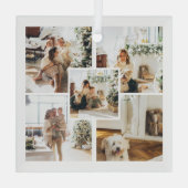 Foto aangepast kerstfeest glas ornament (Achterkant)