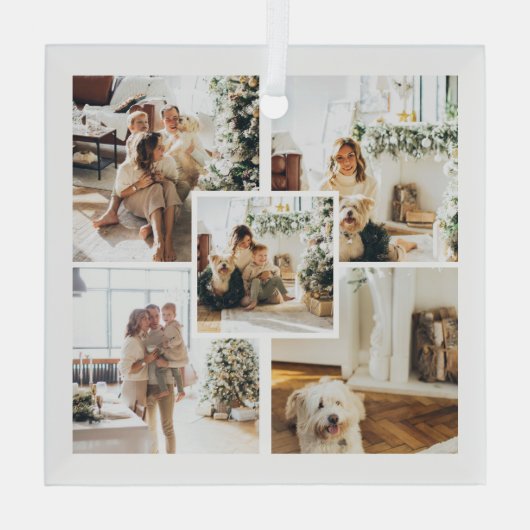 Foto aangepast kerstfeest glas ornament (Achterkant)