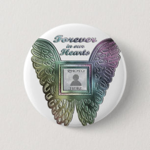 Foto Aangepast regenboogengel Wings Memorial toevo Ronde Button 5,7 Cm