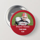 Foto aangepast sportteam - RED Ronde Button 7,6 Cm (Voorkant /achterkant)