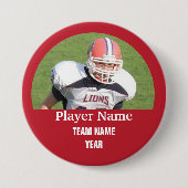 Foto aangepast sportteam - RED Ronde Button 7,6 Cm (Voorkant)
