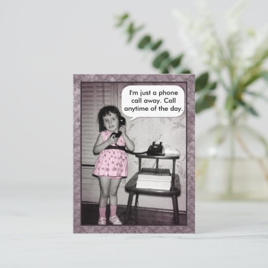  Foto Aangepast telefoongesprek onderweg Briefkaart (Staand voorkant)