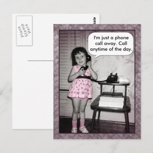  Foto Aangepast telefoongesprek onderweg Briefkaart (Voorkant / Achterkant)