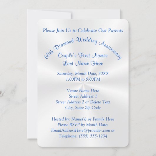 Foto Aangepaste 60e Jubileum-uitnodigingen Kaart (Achterkant)