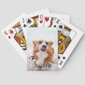 Foto Aangepaste Dog Cat Pet Name Monogram Pokerkaarten (Achterkant)