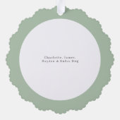 Foto Aangepaste gepersonaliseerde Kerstwinter Bloe Ornament Kaart (Achterkant)