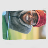 Foto Aangepaste Gift Golfer Golfhanddoek (Horizontaal)