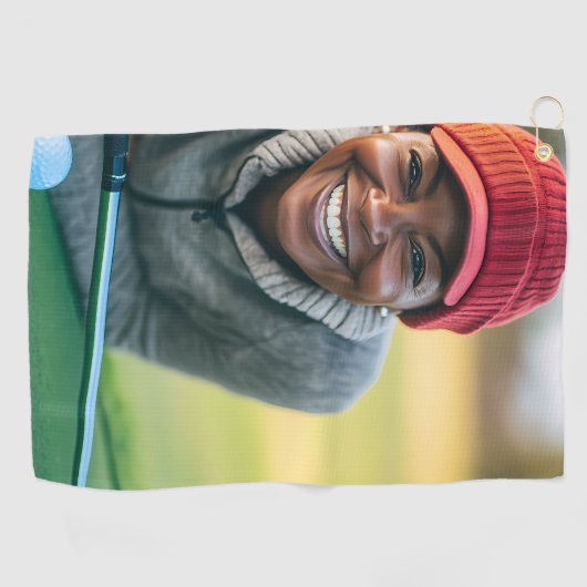 Foto Aangepaste Gift Golfer Golfhanddoek (Horizontaal)