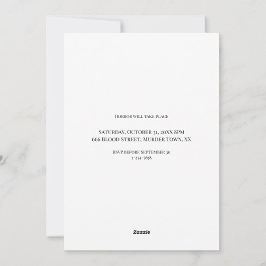  foto Aangepaste Halloween Party Invitation Feestdagenkaart (Achterkant)