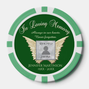 Foto aangepaste herinneringen toevoegen poker chips
