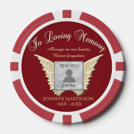 Foto aangepaste herinneringen toevoegen poker chips (Voorkant)