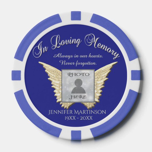Foto aangepaste herinneringen toevoegen poker chips (Voorkant)