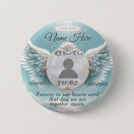 Foto aangepaste herinneringen toevoegen ronde button 5,7 cm (Voorkant)