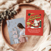 Foto aangepaste kerst zwangerschap aankondiging