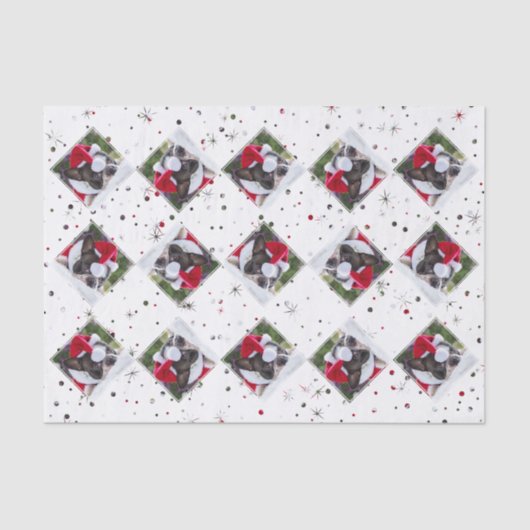 Foto aangepaste kleur-matching sneeuw & sterren |  tissuepapier (Voorkant)