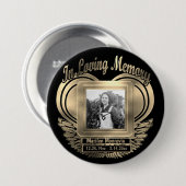 Foto Aangepaste Memorial Heart Gold-Button toevoeg Ronde Button 7,6 Cm (Voorkant /achterkant)