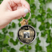 Foto Aangepaste Memorial Heart Gold-Button toevoeg Sleutelhanger (Hand)