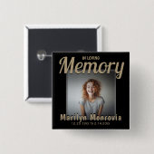 Foto Aangepaste Memorial Heart Gold-Button toevoeg Vierkante Button 5,1 Cm (Voorkant /achterkant)