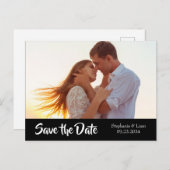 Foto Aangepaste Moderne Typografie Opslaan Datum Aankondigingskaart (Voorkant / Achterkant)