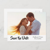 Foto Aangepaste Moderne Typografie Opslaan Datum Aankondigingskaart (Voorkant / Achterkant)