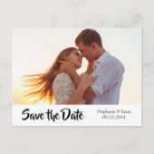 Foto Aangepaste Moderne Typografie Opslaan Datum Aankondigingskaart (Voorkant)