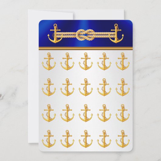 Foto Aangepaste Nautical Thleding Wedding Invitati Kaart (Achterkant)