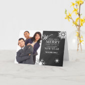 Foto aangepaste vrolijke kerstdagen en gelukkig ni kaart (Gele Bloem)