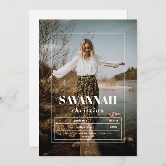 Foto aankondiging eindexamen middelbare school (Voorkant / Achterkant)