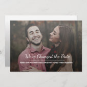 Foto-aankondiging uitstel van de bruiloft save the date (Voorkant / Achterkant)
