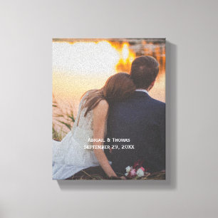 Foto aanpassen Personaliseer Huwelijk Canvas Afdruk