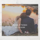 Foto Aanpassen Wedding Engagement Party Sparkling Wijnetiket (Enkel label)