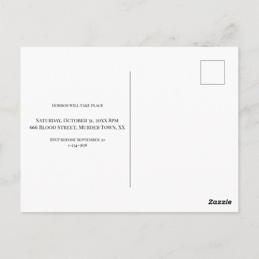  Foto Aanvraag voor Aangepaste Halloween-partij Briefkaart (Achterkant)