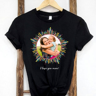 Foto Abstracte en kleurrijke aangepaste tekst donk T-shirt