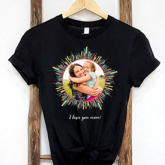 Foto Abstracte en kleurrijke aangepaste tekst donk T-shirt