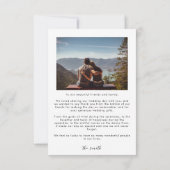 Foto achter elkaar eenvoudig bedankkaart (Achterkant)