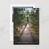 Foto achter elkaar eenvoudig bedankkaart (Voorkant / Achterkant)