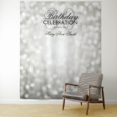 Foto Achtergrond 30e Verjaardag Zilveren Glitter L Wandkleed (In situ)
