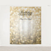 Foto achtergrond 40e verjaardag Gold Glitter Licht Wandkleed (Voorkant)