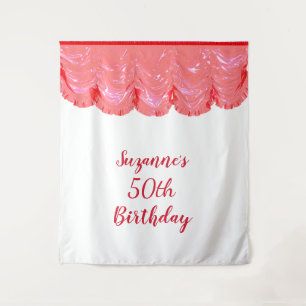 Foto achtergrond 50th Birthday Party Black Red Wandkleed