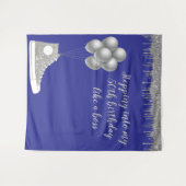 Foto achtergrond 50th Birthday Party Silver Glitte Wandkleed (Voorkant (horizontaal))