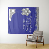 Foto achtergrond 50th Birthday Party Silver Glitte Wandkleed (In Situ (horizontaal))