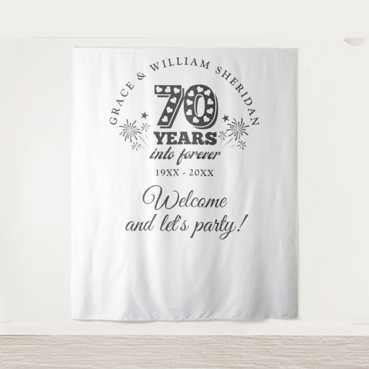 Foto-achtergrond 70-jarig jubileum 'In eeuwigheid' Wandkleed (Voorkant)