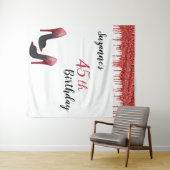 Foto Achtergrond Aangepaste Verjaardagsfeest Rode Wandkleed (In Situ (horizontaal))