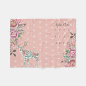 Foto Achtergrond Baby Bloemen Dot Herten Antler BO Fleece Deken (Voorkant (Horizontaal))