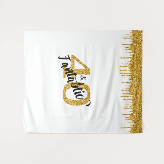 Foto-achtergrond booth 40 en Fantastisch goud fees Wandkleed (Voorkant (horizontaal))