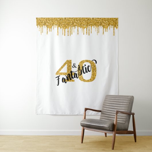 Foto-achtergrond booth 40 en Fantastisch goud fees Wandkleed (In situ)